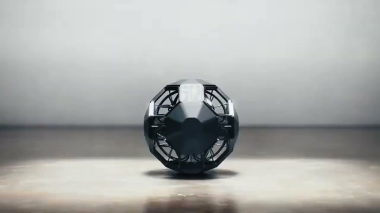 HAGAMOSphere™, developed by DIC -  spherical multicopter drone with 8 propellers on a cubic frame.