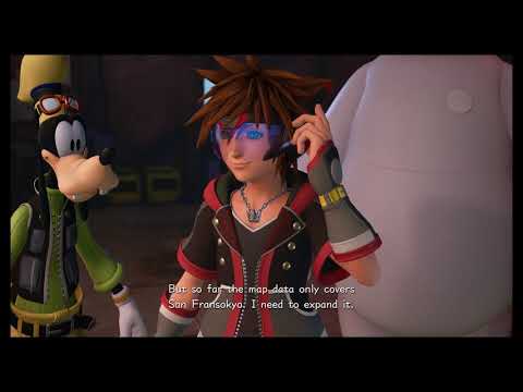 Kingdom Hearts 3 - Hiro's Garage: Hiro Gives Sora AR Device, Fred Shugyo! Training Cutscene (2019)