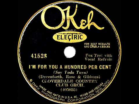 1931 Ben Selvin (as Cloverdale Country Club Orch) - I'm For You A Hundred Percent (D Robertson, voc)