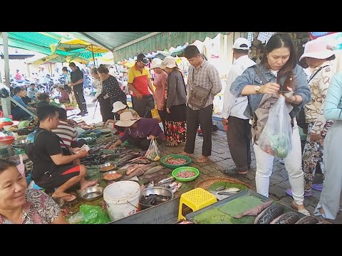Asian Fresh Market Food - Amazing Foods And People Activities - Phnom Penh Street Food