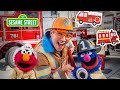 Sesame Street Elmo Rides A Fire Truck With Blippi And Grover