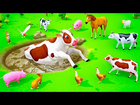 , title : 'Big Cow Rescue from Mud - Funny Animals Videos | Cow Cartoons 3D | Funny Cows Videos'