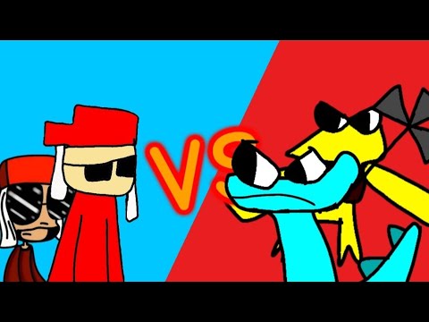 ciano e amarelo vs mussoumano animado