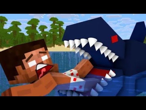 Minecraft in Monster school : Shark Attack Minecraft  Animation