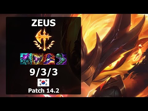 Zeus Kennen TOP VS Sett| Patch 14.2 KR Challenger
