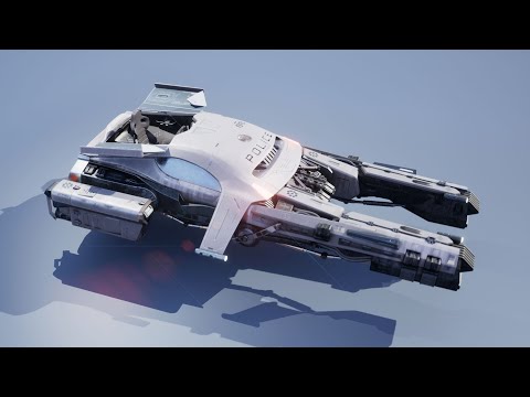 Hover Car Police Vehicle for Sci-fi CG Animated Game Movie