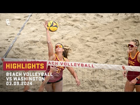 Beach Volleyball - USC 5, Washington 0: Highlights (3/9/24)