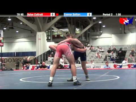 Dylan Cottrell vs. Connor Sutton at 2013 Junior Nationals - FILA - GR