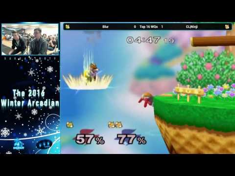 Winter 2016 Melee Arcadian Top 16 - Blur (Green Fox) vs CL|Ninji (Fox)