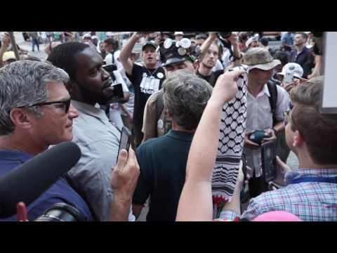 Geraldo Rivera gets wet at a Black Lives Matter Rally