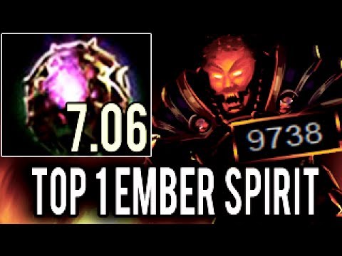 TOP 1 Solo MMR in The World Ember Spirit Legend !! 9700+ MMR Paparazi Pro Gameplay 7.06 Dota 2