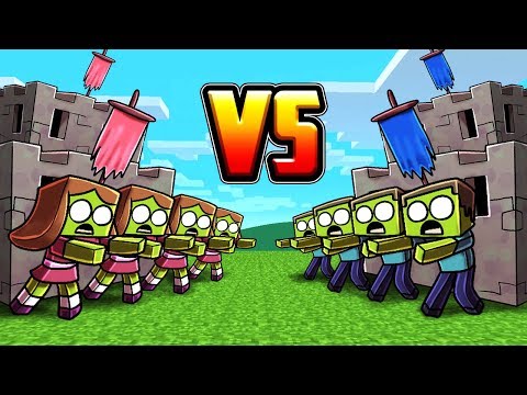 Minecraft | BOY ZOMBIE BASE VS GIRL ZOMBIE BASE! (Zombie Base Challenge)