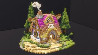 【マイクラ】カラフルで世界一かわいいヒツジの家の作り方！メルヘンな建築！