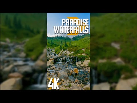 Nature Sound to Relax & Concentrate - Vertical Video in 4K - Calming Ambience of Paradise Waterfalls