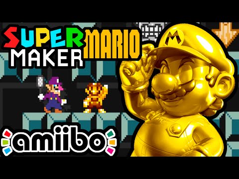Super Mario Maker PART 3 Gameplay Walkthrough (Gold Mario Amiibo, Waluigi's Creepy Level) Wii U HD Video
