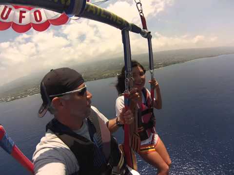 high up in Hawaii Parasailing Video