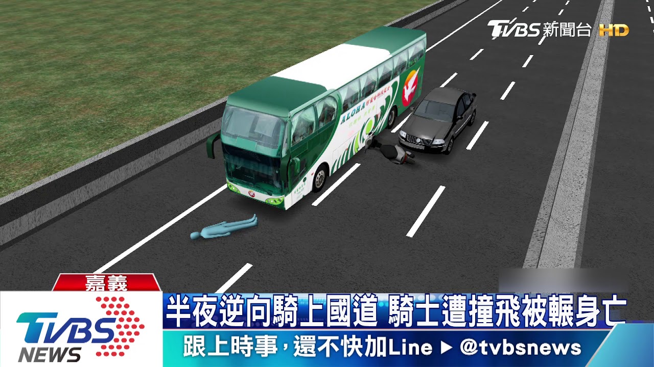 離奇!騎士逆向騎上國道 遭3車連環撞慘死