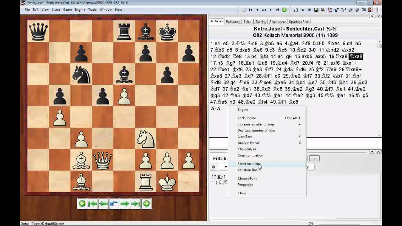 ChessBase Light 2009 - additional display options in the Engine Analysis pane