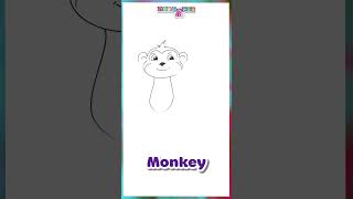 How to Draw a Monkey | Easy Drawing I Tutorial for Kids I Cute Monkey I Monkey Drawing #drawing