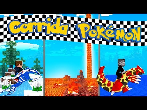 Corrida de Pokemon Lendário no fogo, gelo e água - MINECRAFT
