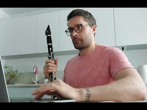 Mozart, Clarinet Quintet, 2d part, practicing with play along track for B flat clarinet