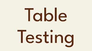 Table Testing Thumbnail