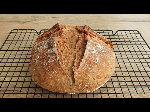 Pan con Harina Integral y Centeno (muy fácil, saludable y sin amasar)