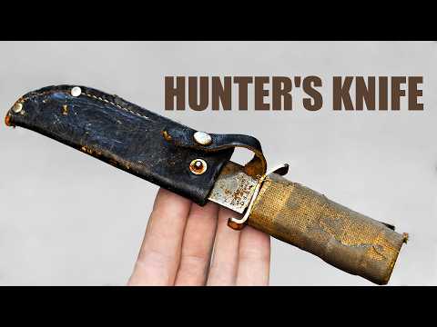Beautiful Restoration of an Old Rusty Hunting Knife. ASMR Video