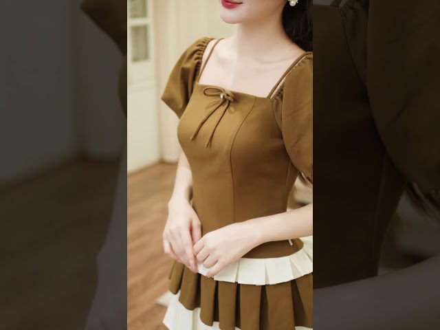 EHK10X010 - Đầm kaki hàn