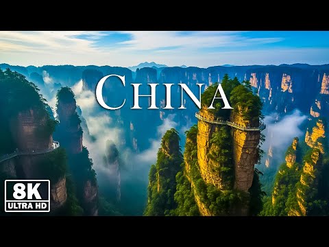 Flying Over China 8K | A Relaxing Aerial Nature Journey with Piano Music
