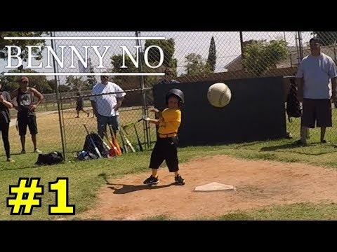 4 YEAR OLD AIMS FOR MY HEAD | BENNY NO | COACH PITCH/TEE BALL SERIES #1 Video