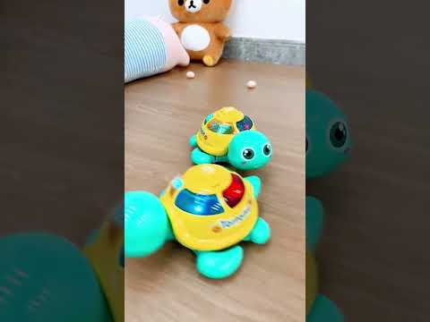 A real turtle laying eggs while walking with light and music #turtle #jcb #toys #shorts #viral