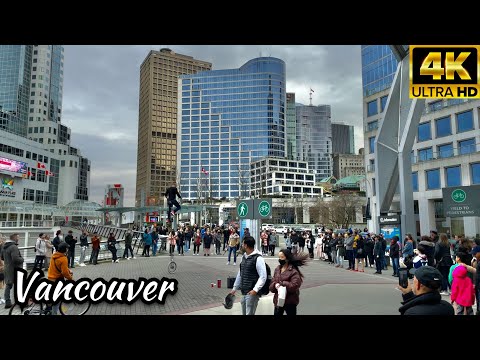 Downtown Vancouver Spring Walk- Canada 🇨🇦 Mar, 2022 [4K UHD 60fps]