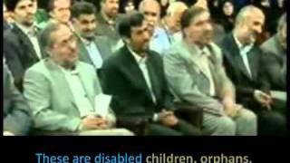 An Old Lady Loves President Ahmadinejad So Much, She Makes Him Cry. English Subs