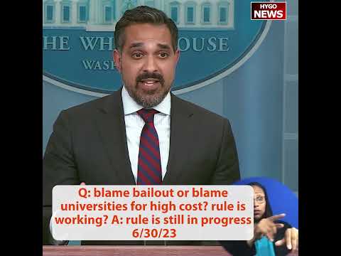 Q: blame bailout or blame universities for high cost? rule is working? A: rule is still in progress