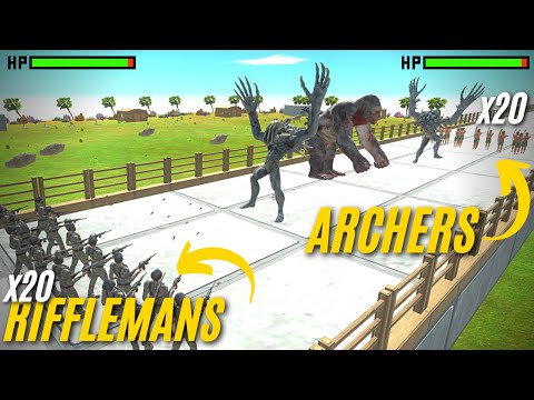 20 Archers vs 20 Rifleman - Who's Stronger in Deathrun? Animal Revolt Battle Simulator | ARBS