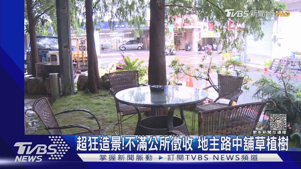 超狂造景！不滿公所徵收　地主路中舖草植樹
