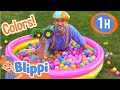 Learn Colors With The Blippi Ball Pit 1 HOUR BEST OF BLIPPI Educational Videos For Kids