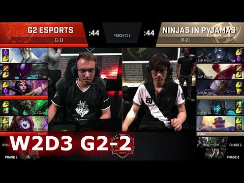 Ninjas in Pyjamas vs G2 eSports | Game 2 S7 EU LCS Summer 2017 Week 2 Day 3 | NIP vs G2 W2D3