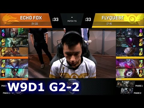 FlyQuest vs Echo Fox Game 2 | S7 NA LCS Spring 2017 Week 9 Day 1 | FLY vs FOX G2 W9D1