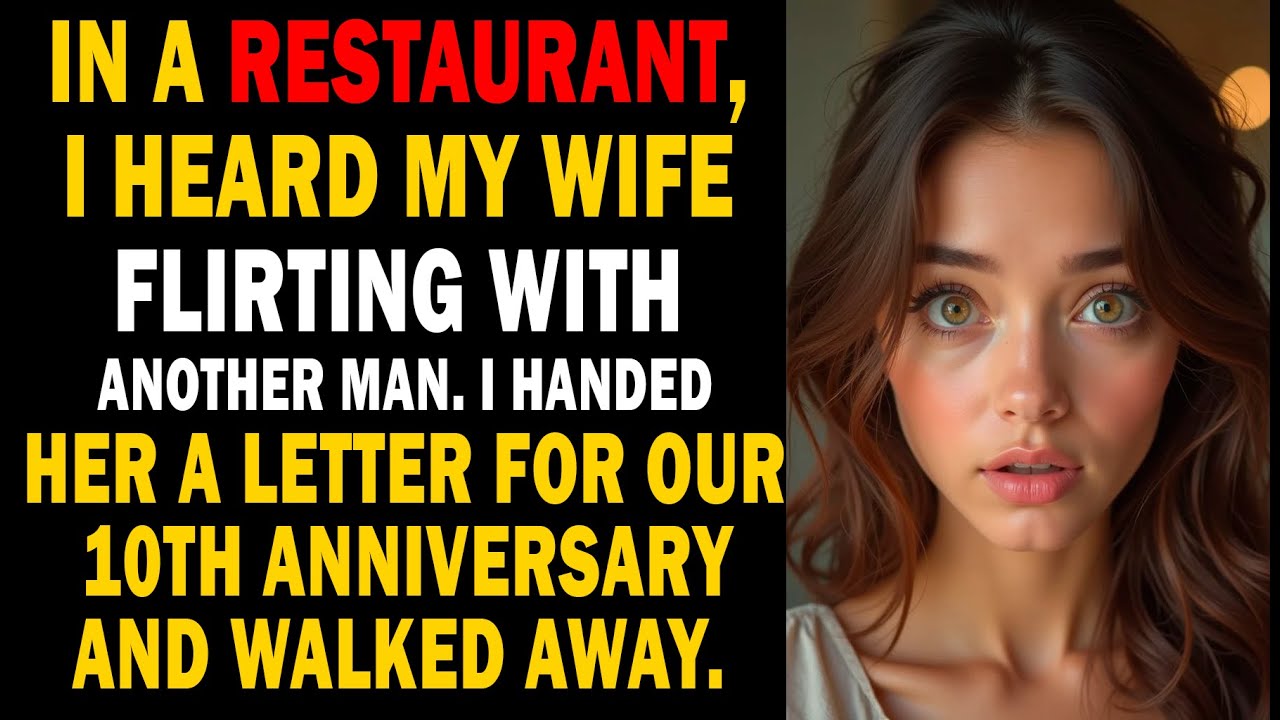 I Caught My Wife Flirting on Our 10th Anniversary – So I Left Her a Letter and Walked Away.