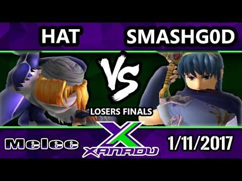 S@X 184 - Hat (Sheik) Vs. SmashG0D (Marth) - SSBM Losers Finals - Smash Melee