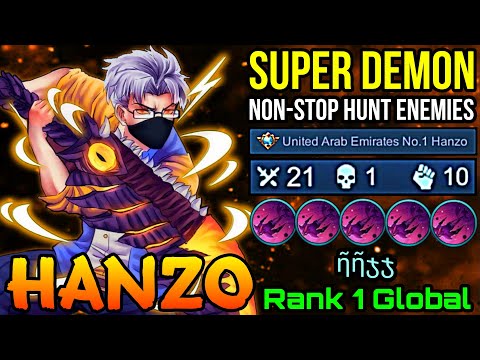 Hanzo Super Demon Mode 21 Kills NonStop Hunt Enemies!! - Top 1 Global Hanzo by ῆῆჯჯ - MLBB