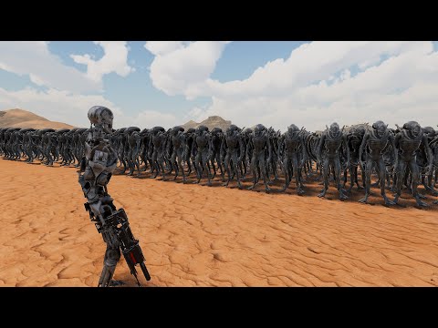 1000 T-800 TERMINATOR vs 20,000 ALIENS - Ultimate Epic Battle Simulator 2 | UEBS 2