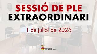 Ple Extraordinari de l'1 de juliol de 2026