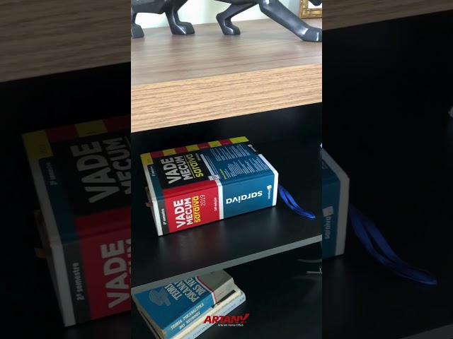 Armário para Escritório Tamburato 2 Portas Nogal/Preto - Artany Móveis