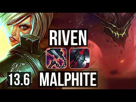 RIVEN vs MALPHITE (TOP) | 76% winrate, 4/1/9 | KR Challenger | 13.6