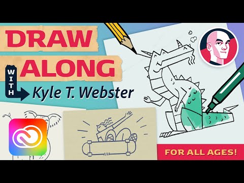 Draw Along with Kyle T. Webster - Cat Peeking! | Adobe Creative Cloud