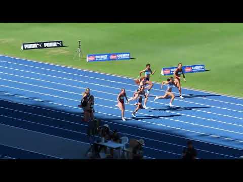 100m U15 Women Final, Australia Junior Championships, QSAC 13 April 2023