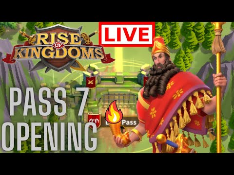 2144 PASS 7 OPENING! VIP 18 Account 🔴LIVE!🔥 Rise of Kingdoms Heroic Anthem KvK!